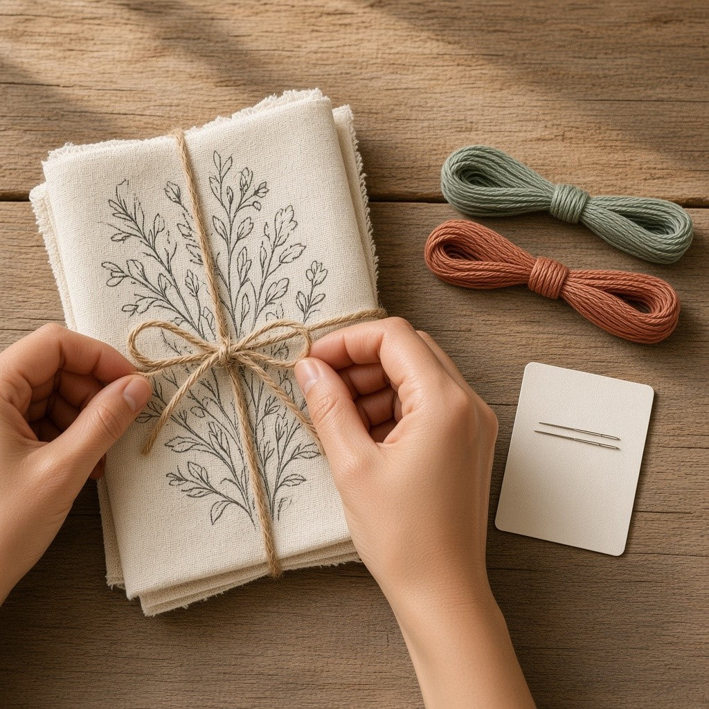 Unwrapping a Pattern Refill bundle. Hoop not included.